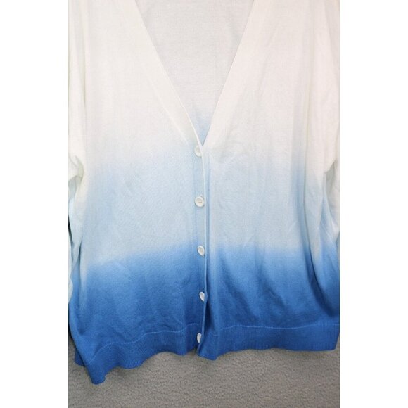 Lane Bryant Blue & White Fade Button Up Cardigan-Size 22/24-New with Tags - Picture 2 of 11